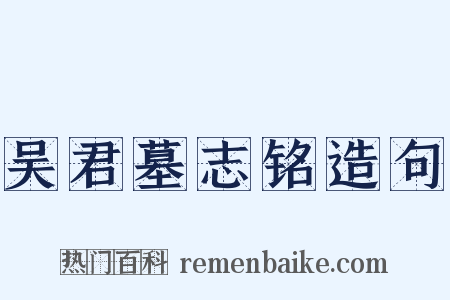 吴君墓志铭造句是什么意思的图片